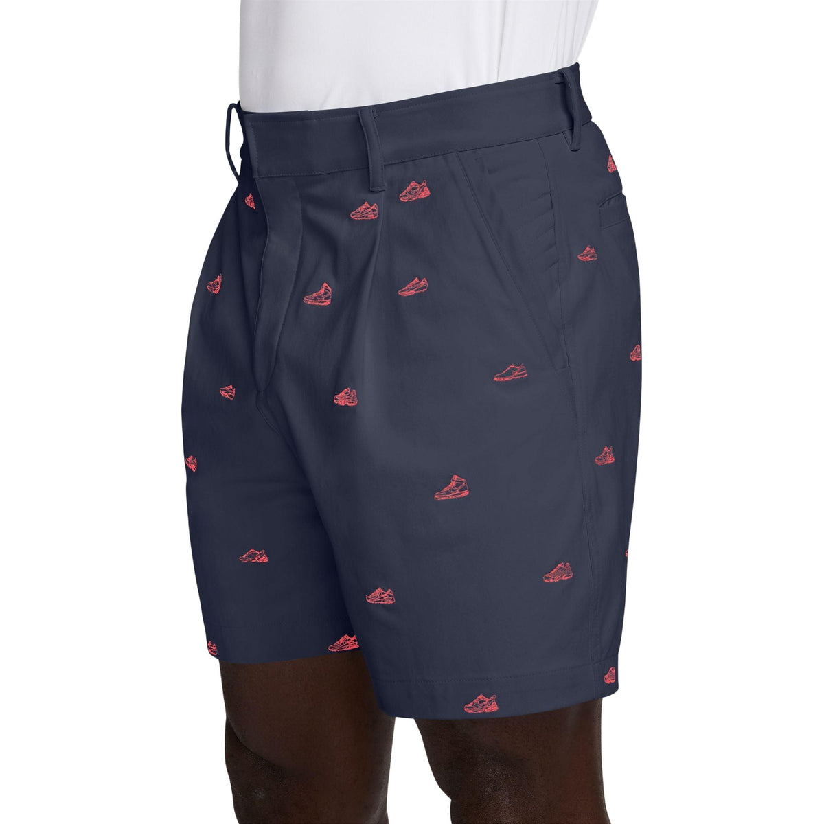 Nike Par Men's Dri-FIT Embroidered 6.5" Golf Shorts - College Navy / Black / Hot Lava