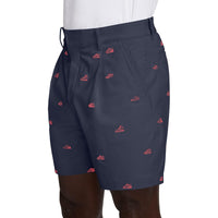 Nike Par Men's Dri-FIT Embroidered 6.5" Golf Shorts - College Navy / Black / Hot Lava