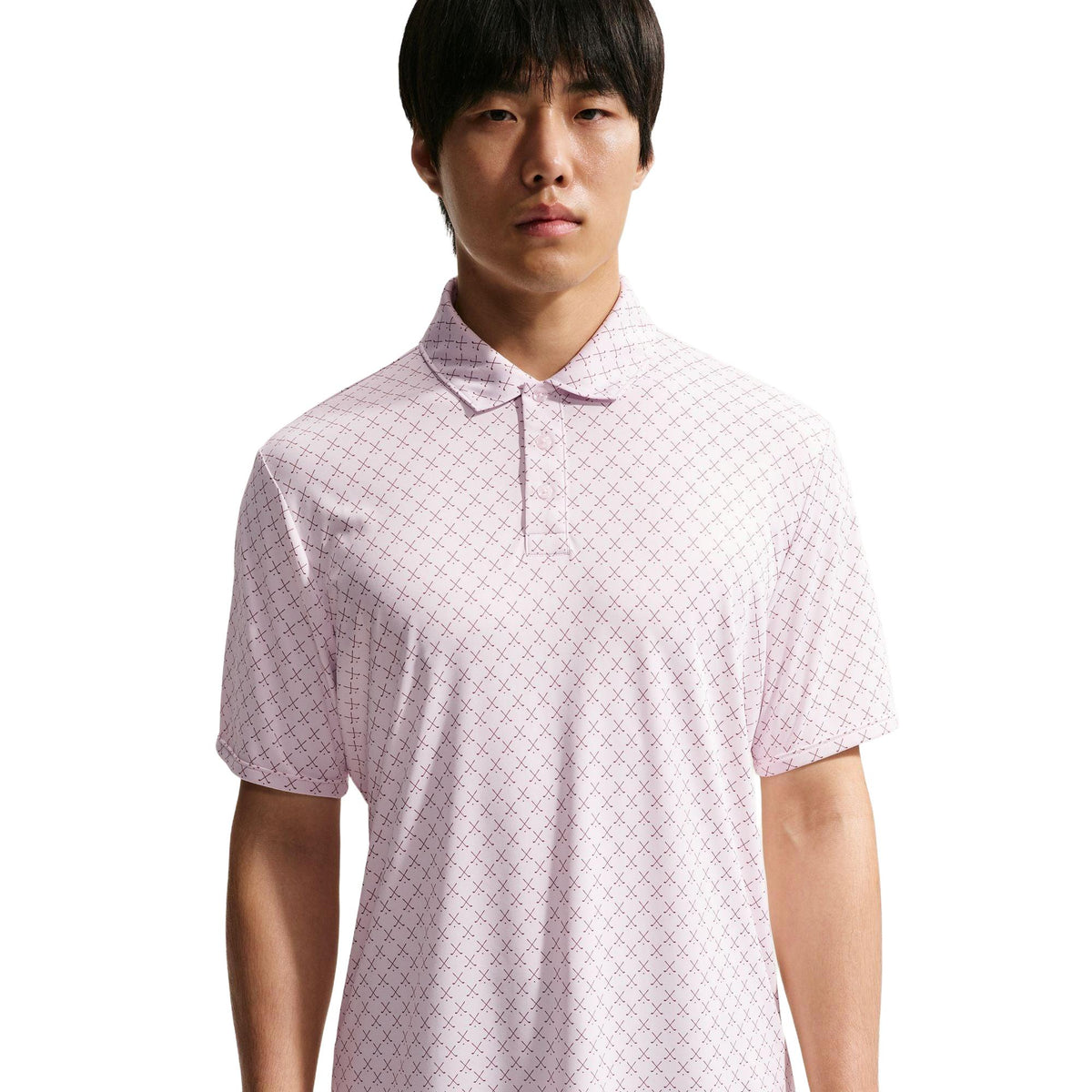 Nike Par Men's Dri-FIT Golf Polo - Clubs Print - Pearl Pink
