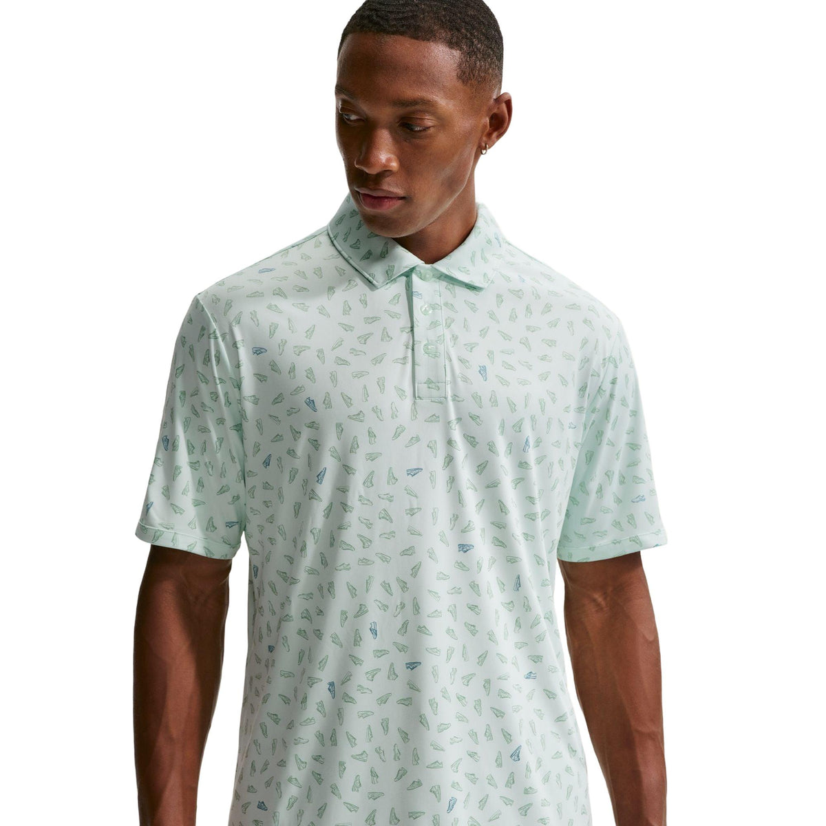 Nike Par Men's Dri-FIT Golf Polo - Shoe Print - Barely Green