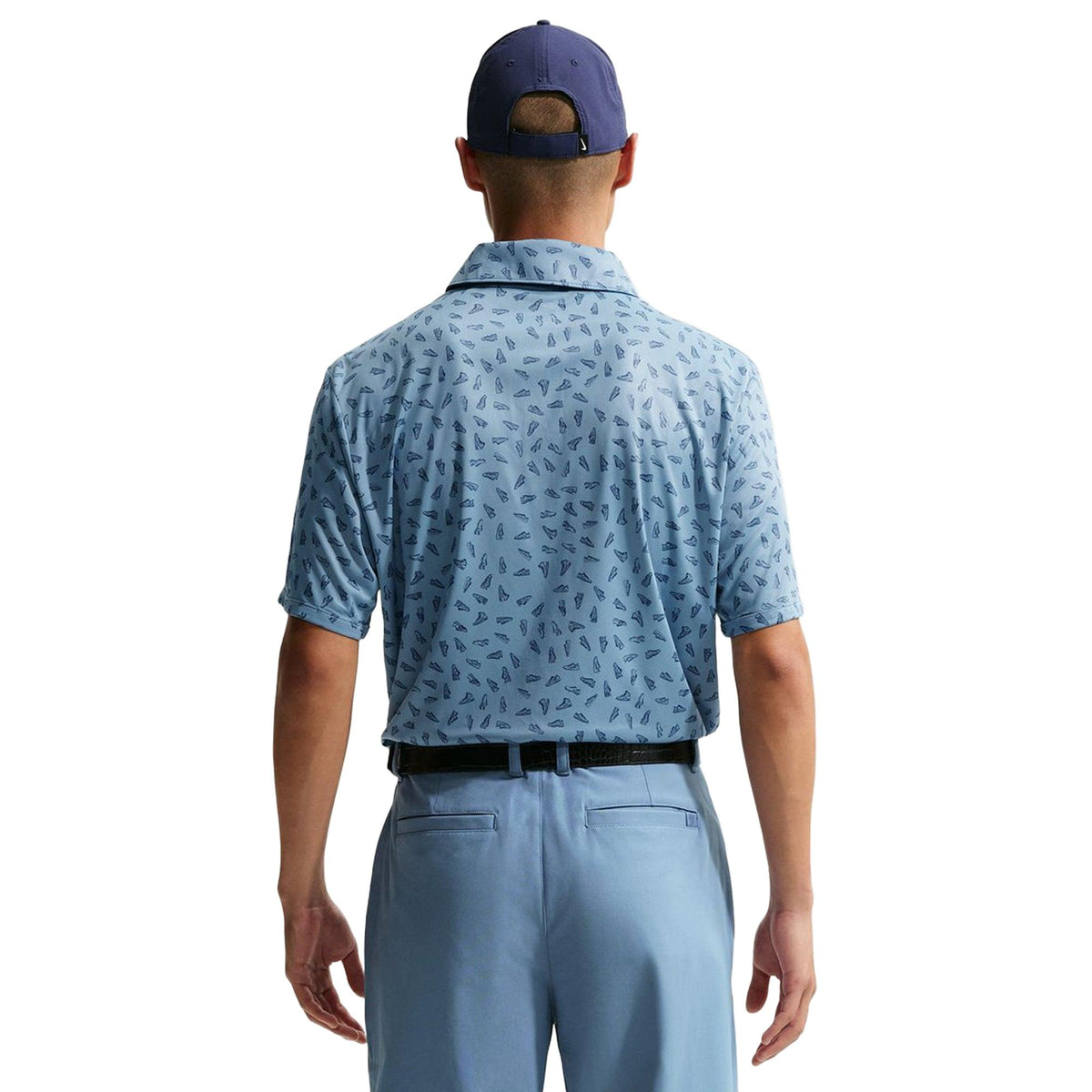 Nike Par Men's Dri-FIT Golf Polo - Shoe Print - Work Blue