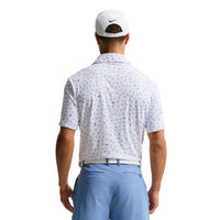 Nike Par Men's Dri-FIT Golf Polo - Shoe Print - White / Work Blue