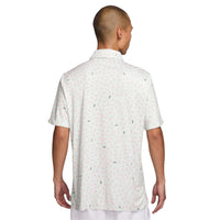 Nike Par Men's Dri-FIT Golf Polo - Shoe Print - White / Hot Lava