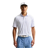 Nike Par Men's Dri-FIT Golf Polo - Shoe Print - White / Work Blue