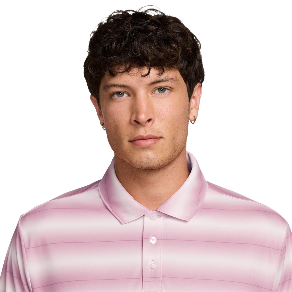 Nike Par Men's Dri-FIT Golf Polo - Stripe - Pearl Pink
