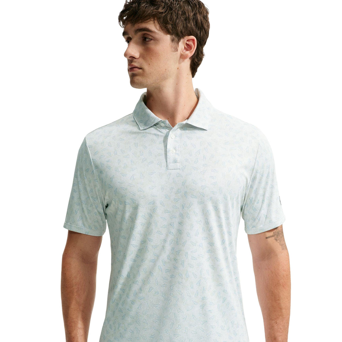 Nike Par Men's Dri-FIT Grass Print Golf Polo - White