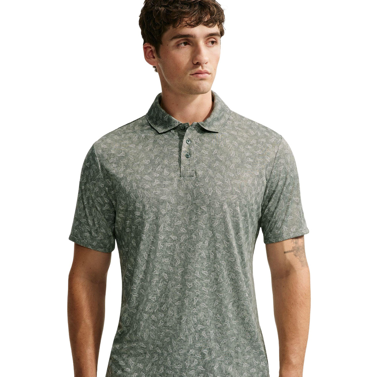 Nike Par Men's Dri-FIT Grass Print Golf Polo - Camo Green