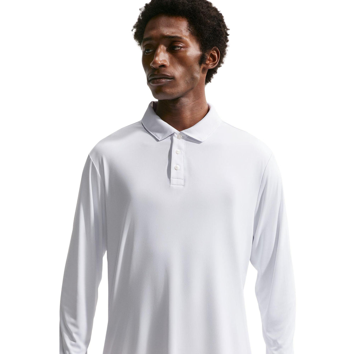 Nike Par Men's Dri-FIT Long-Sleeve Logo Golf Polo - White