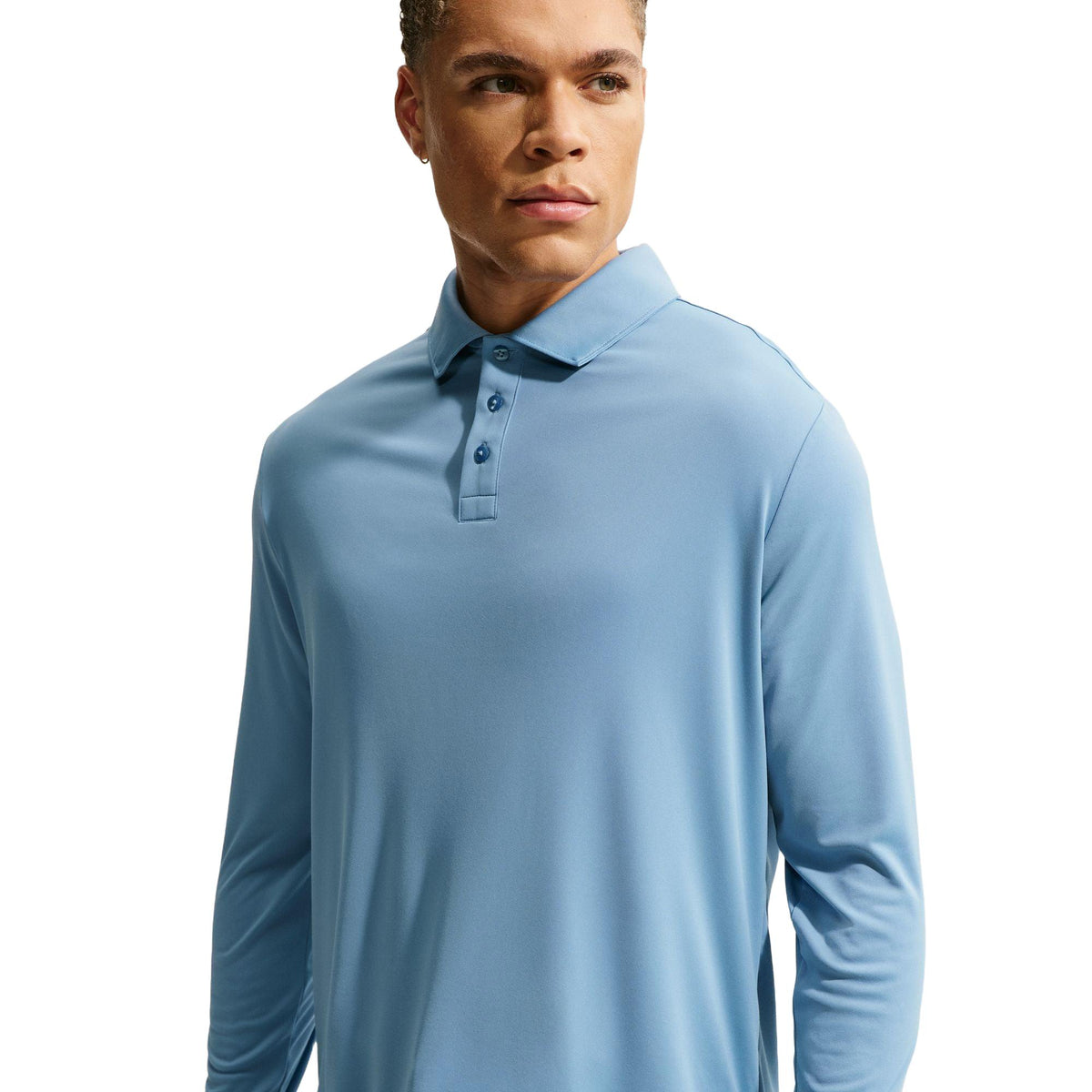 Nike Par Men's Dri-FIT Long-Sleeve Logo Golf Polo - Work Blue