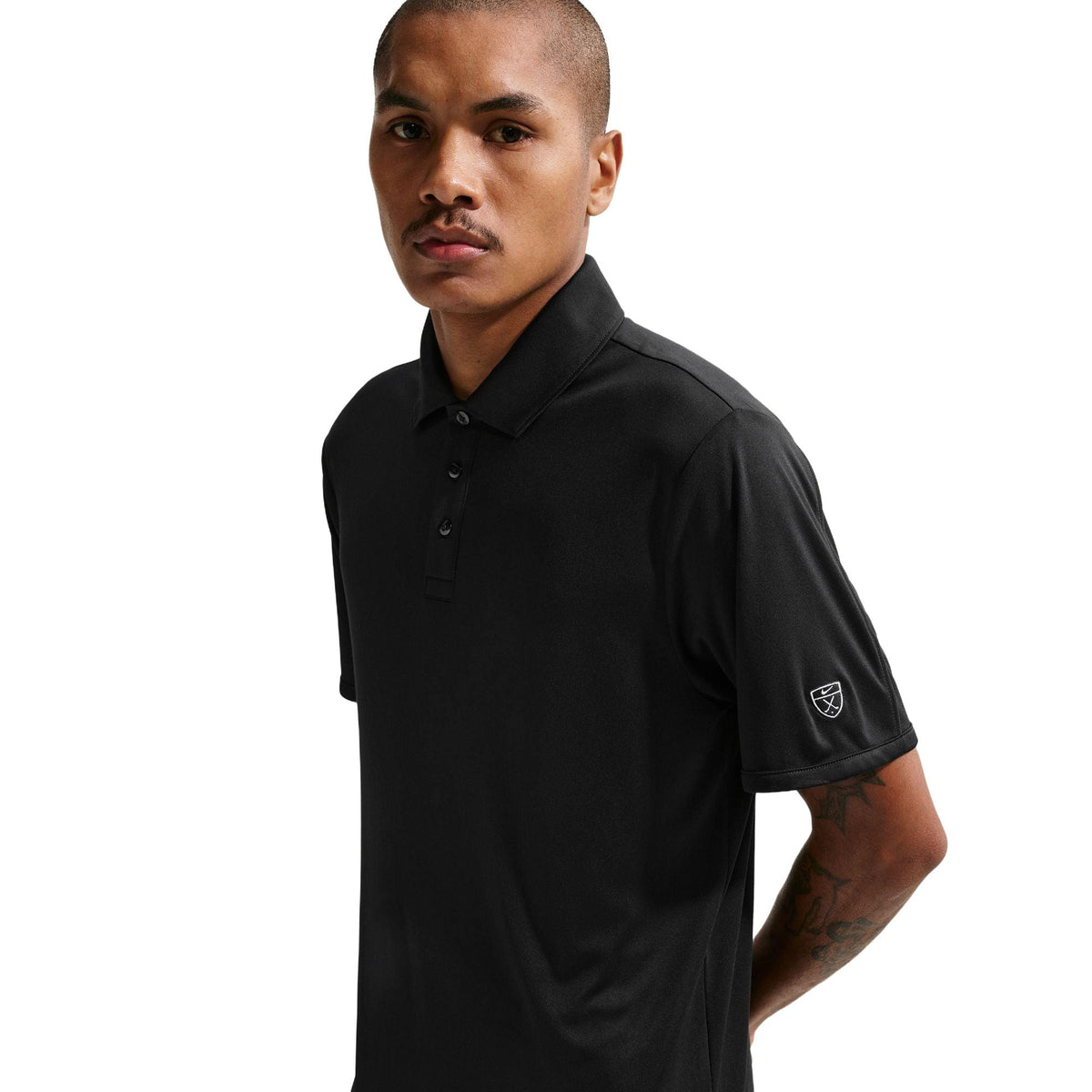 Nike Par Men's Dri-FIT Sleeve Logo Golf Polo - Black