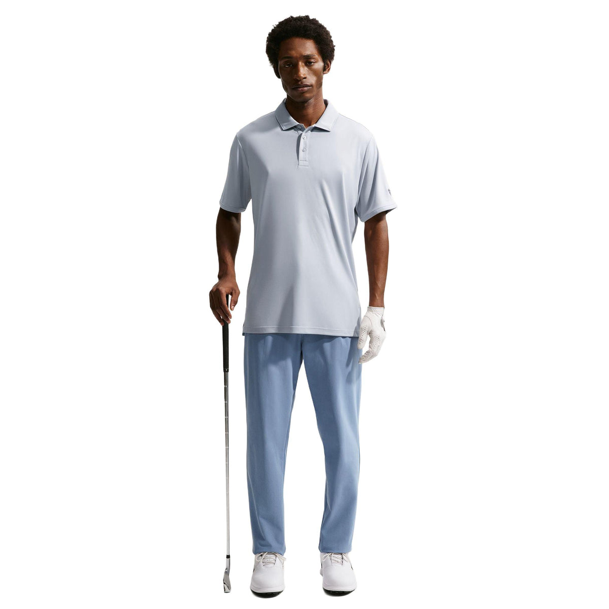 Nike Par Men's Dri-FIT Sleeve Logo Golf Polo - Wolf Grey