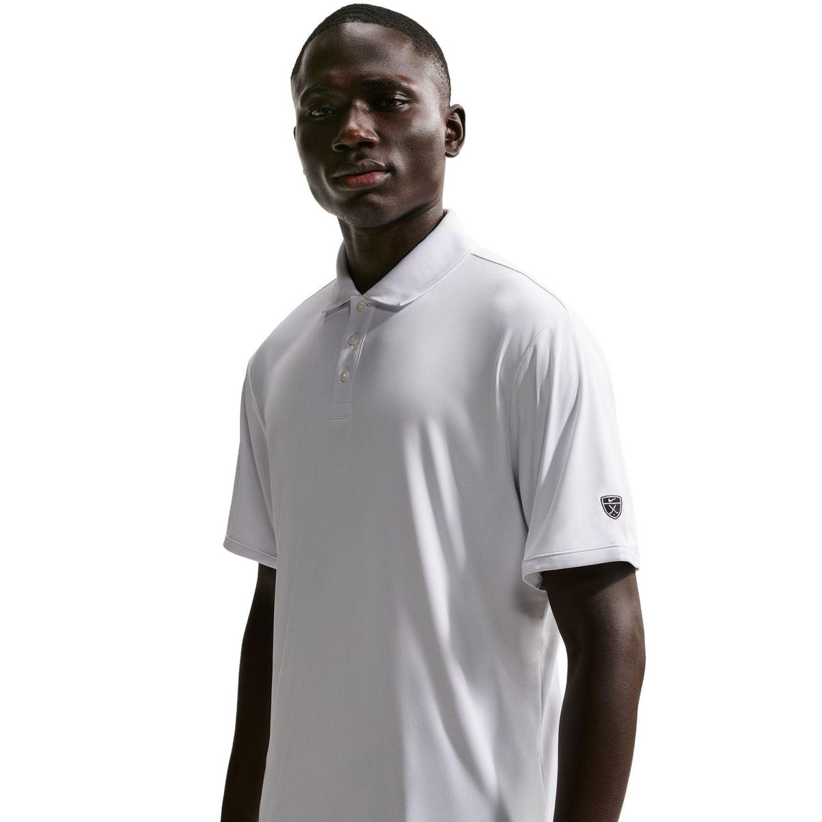 Nike Par Men's Dri-FIT Sleeve Logo Golf Polo - White
