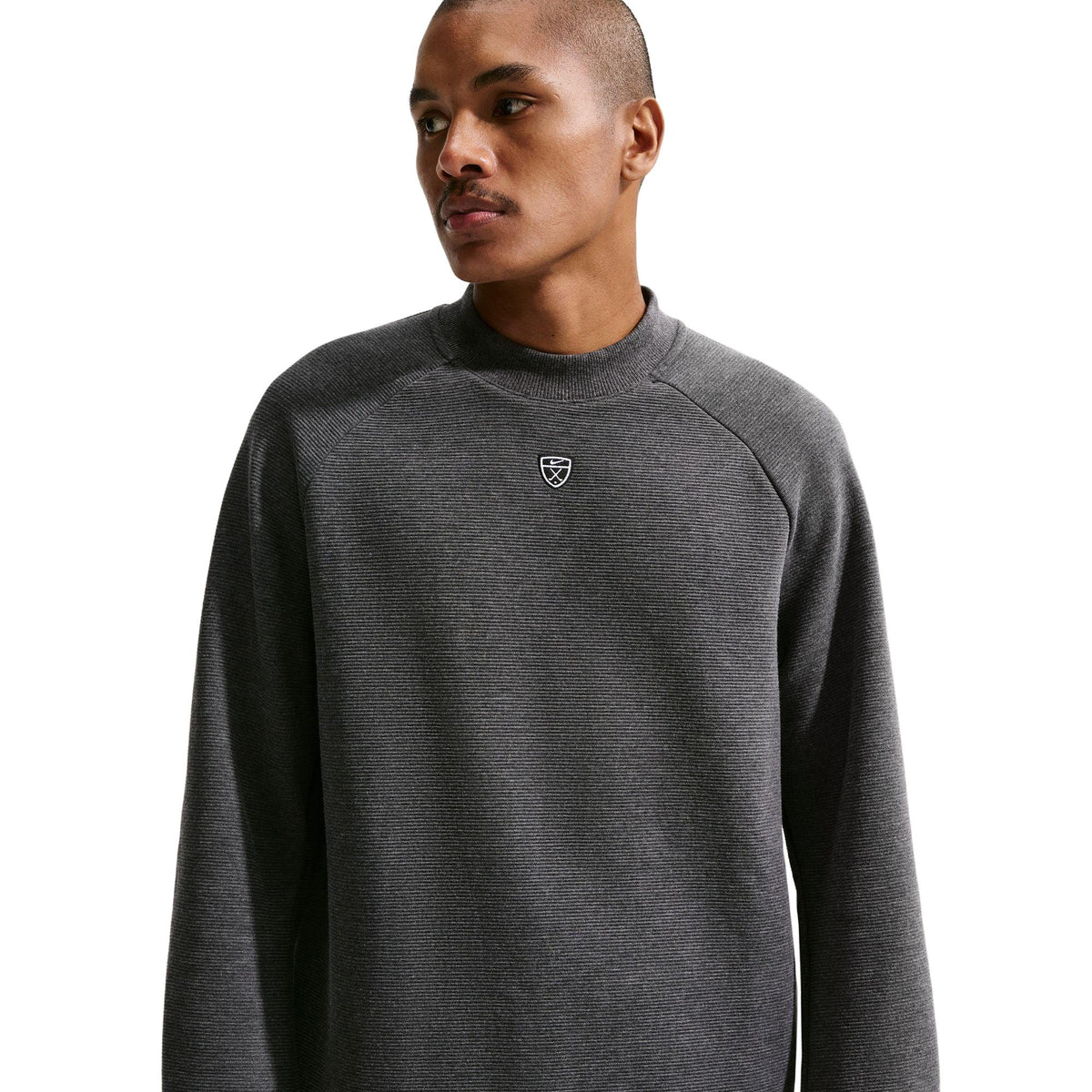 Nike Par Men's Therma-FIT Golf Crew-Neck Top - Black / White