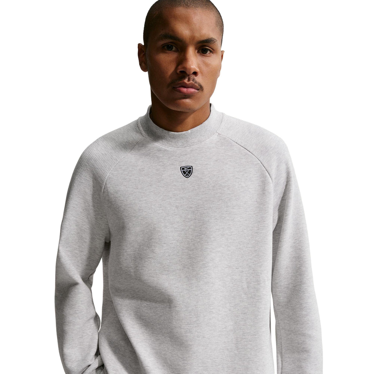 Nike Par Men's Therma-FIT Golf Crew-Neck Top - Wolf Grey / White / Black