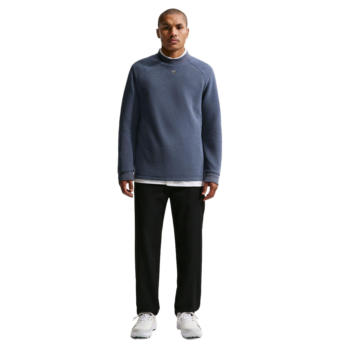 Nike Par Men's Therma-FIT Golf Crew-Neck Top - College Navy / White / Black