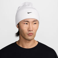 Nike Peak Swoosh Beanie - White / Black