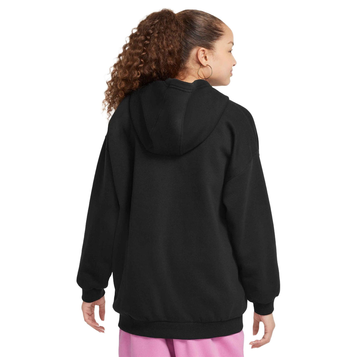 Nike Sportswear Club Fleece Big Kids' Oversized Pullover Hoodie - Black / White