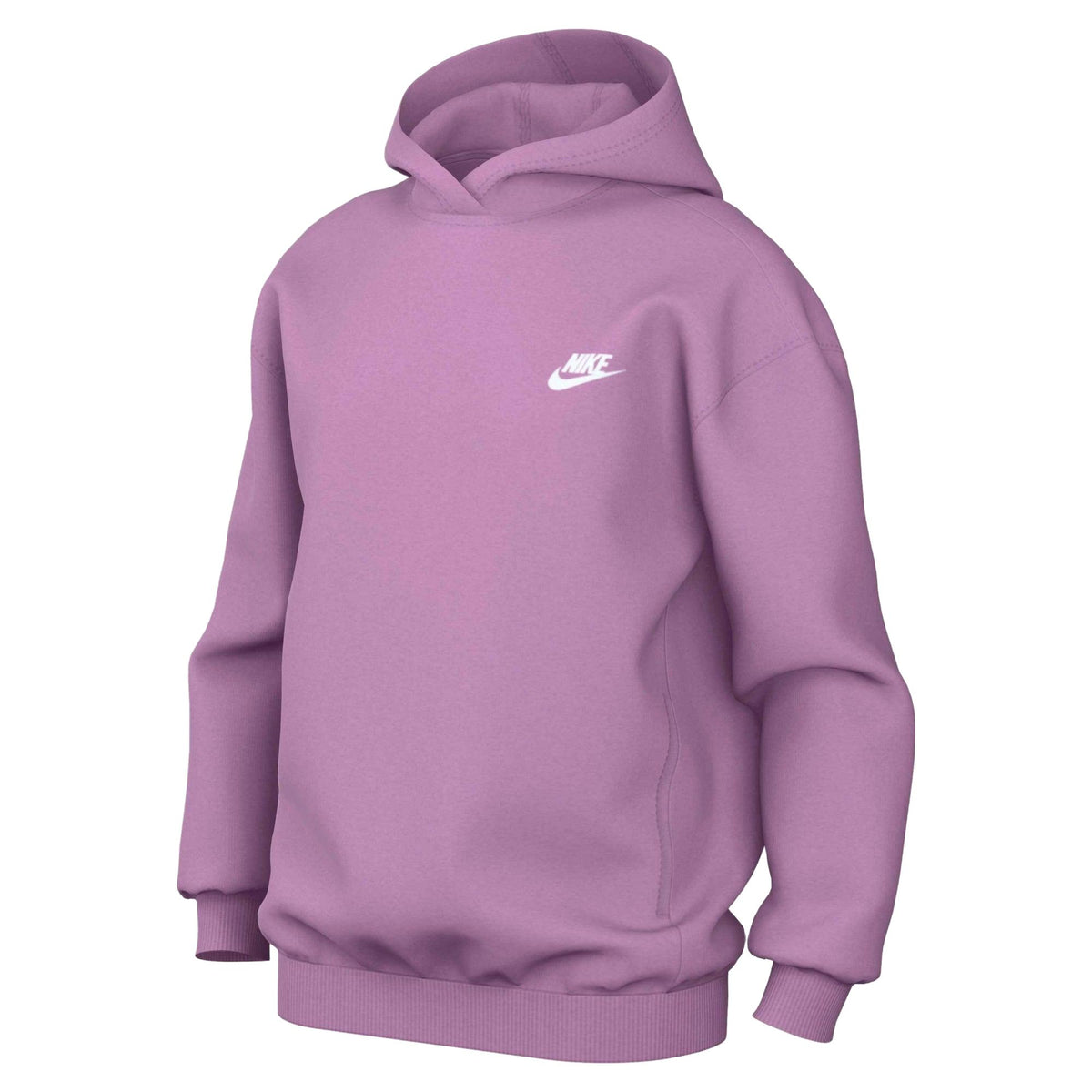Nike Sportswear Club Fleece Big Kids' Oversized Pullover Hoodie - Light Magenta / White