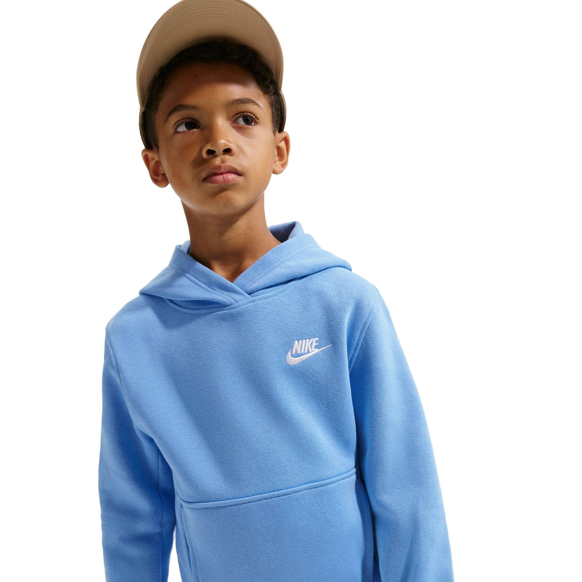 Nike Sportswear Club Fleece Big Kids' Pullover Hoodie - University Blue / White
