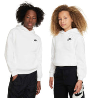 Nike Sportswear Club Fleece Big Kids' Pullover Hoodie - White / Black