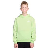 Nike Sportswear Club Fleece Big Kids' Pullover Hoodie - Light Liquid Lime / White