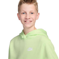 Nike Sportswear Club Fleece Big Kids' Pullover Hoodie - Light Liquid Lime / White