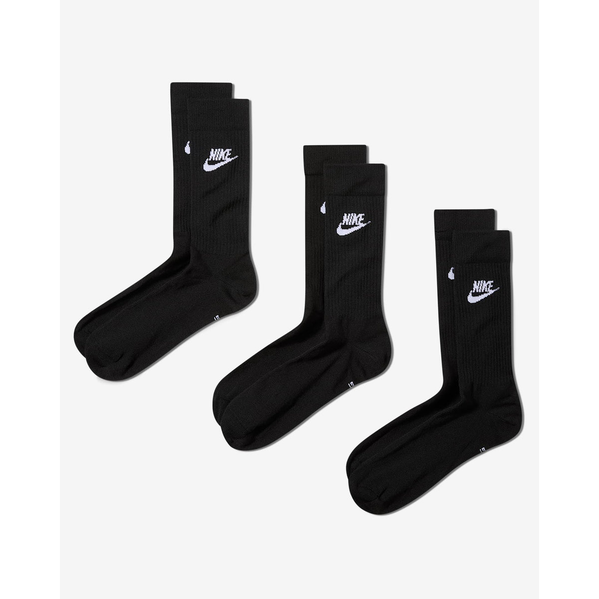 Nike Sportswear Everyday Essential Crew Socks (3 Pairs) - Black / White