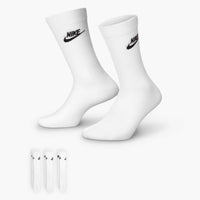 Nike Sportswear Everyday Essential Crew Socks (3 Pairs) - White / Black