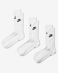 Nike Sportswear Everyday Essential Crew Socks (3 Pairs) - White / Black