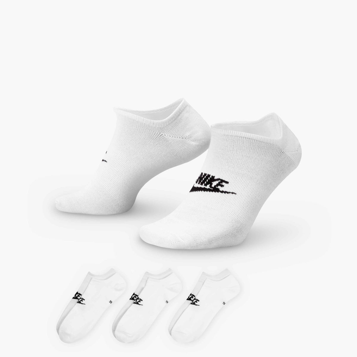 Nike Sportswear Everyday Essential No-Show Socks (3 Pairs) - White / Black