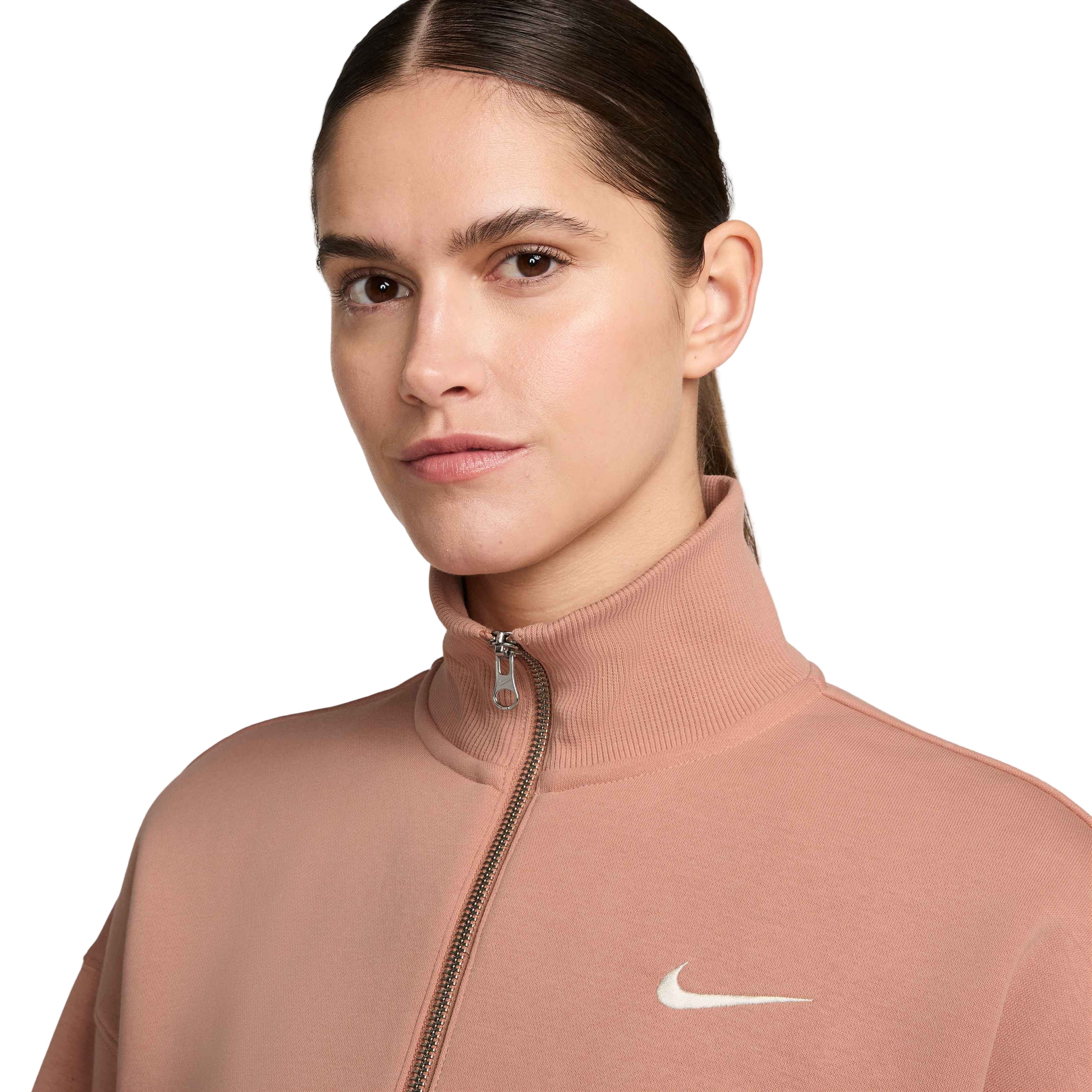Nike Sportswear Phoenix 1/4-Zip Cropped Fleece Sweater - Womens