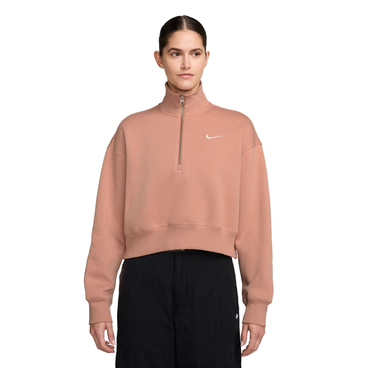 Nike Sportswear Phoenix 1/4-Zip Cropped Fleece Sweater - Womens