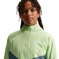 Nike Sportswear Windrunner Big Kids' Hooded Repel Jacket - Light Liquid Lime / Mineral Slate / White