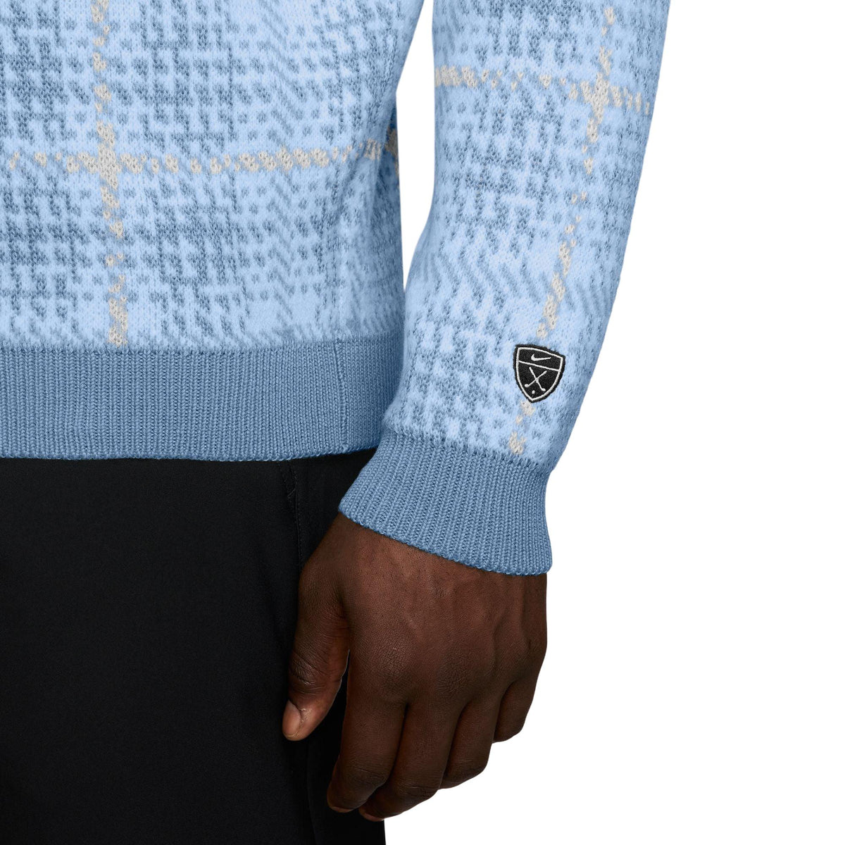 Nike Tartan Men's Loose Golf Cardigan - Work Blue
