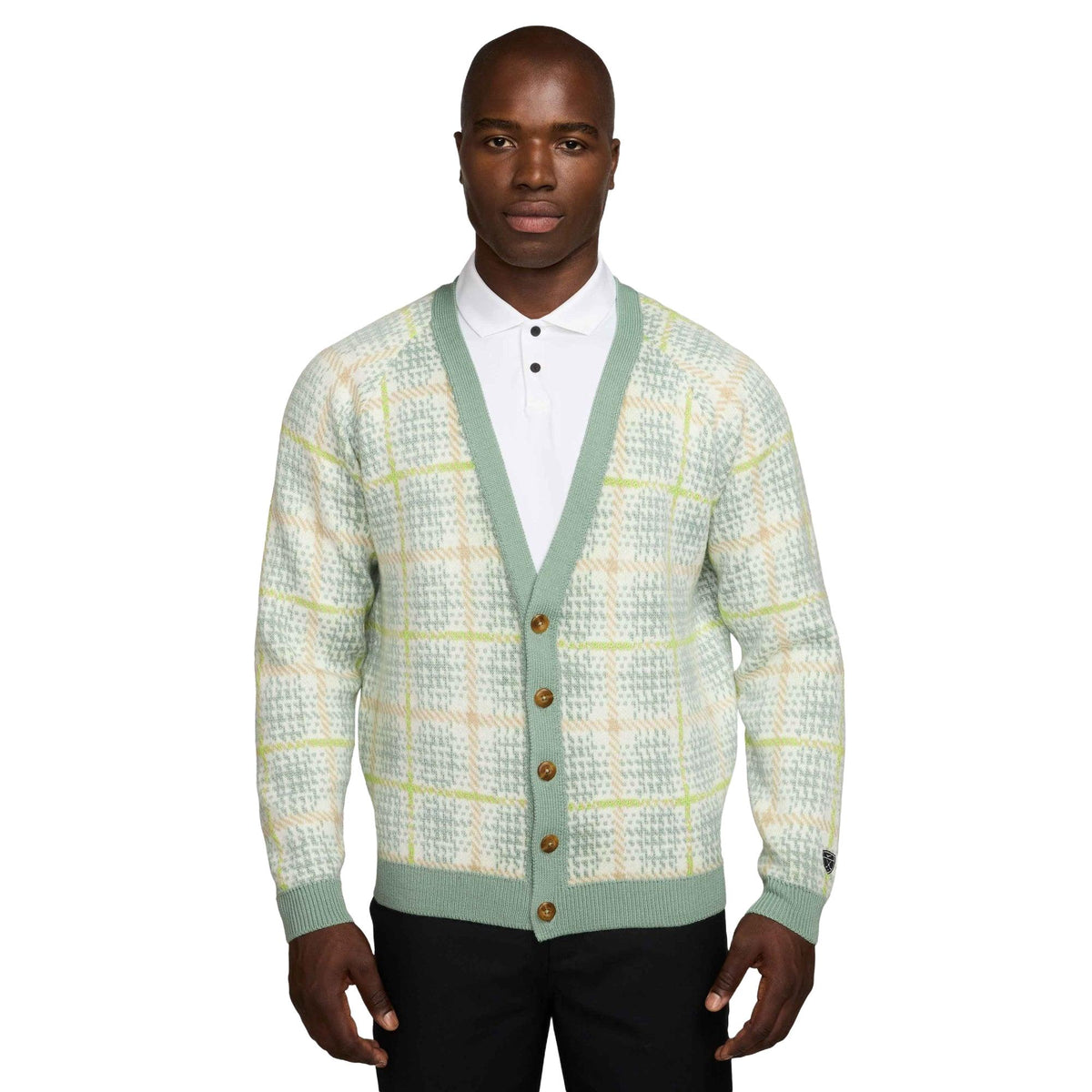 Nike Tartan Men's Loose Golf Cardigan - Steam