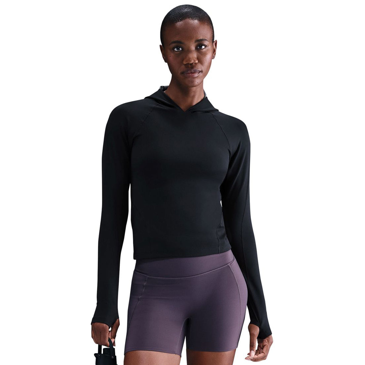 Nike Universa Women's Dri-FIT Slim Hooded Long-Sleeve Top - Black / Anthracite / Dark Smoke Grey