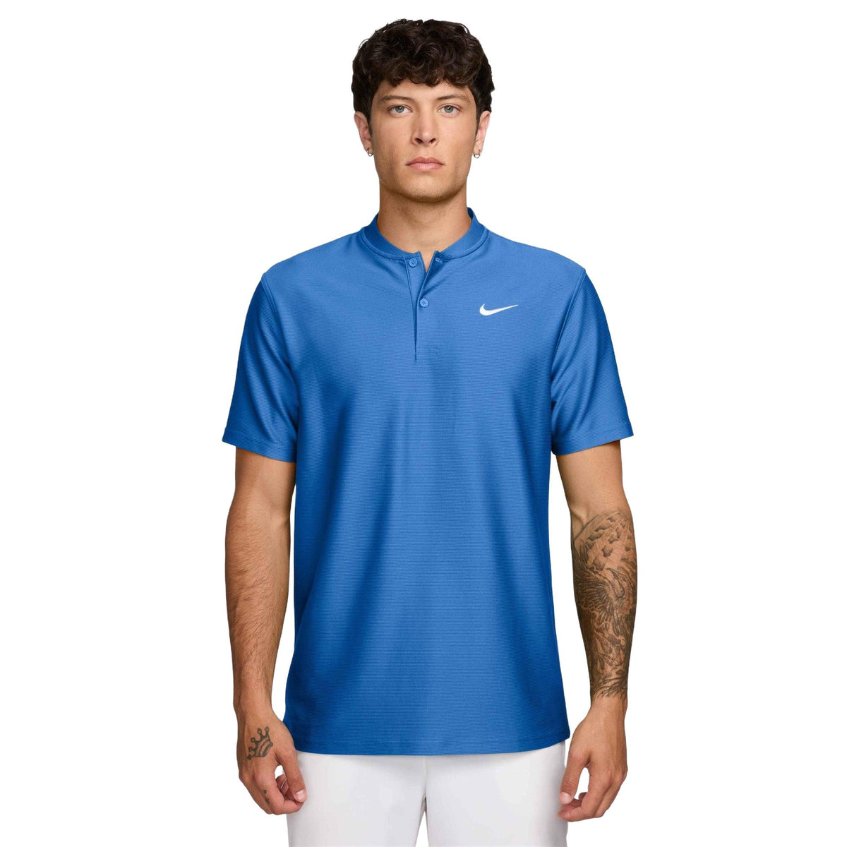 Nike Velocity Men's Dri-FIT Blade Collar Golf Polo - Pacific Blue / White