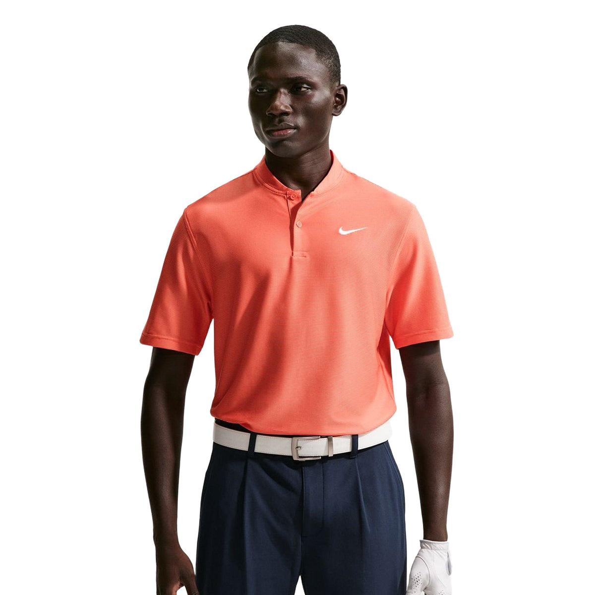 Nike Velocity Men's Dri-FIT Blade Collar Golf Polo - Turf Orange / White