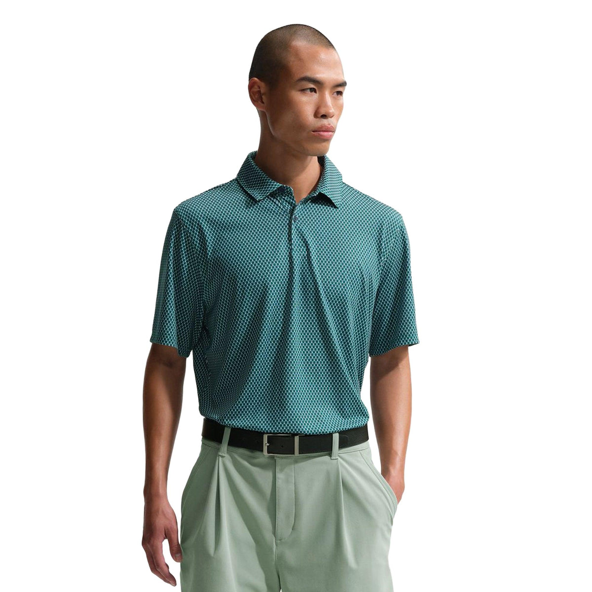 Nike Velocity Men's Dri-FIT Golf Polo - Floral - Malachite / College Navy / White