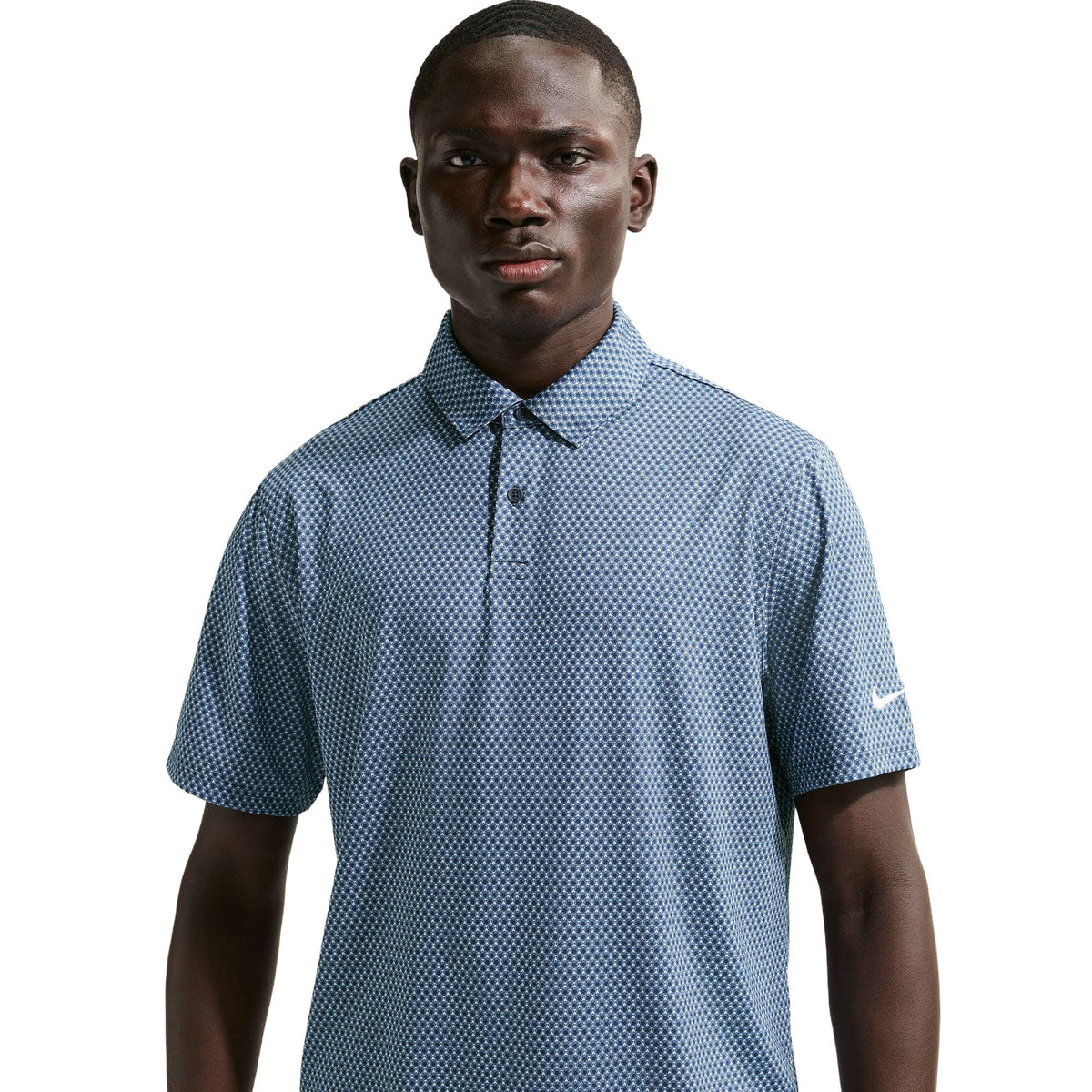 Nike Velocity Men's Dri-FIT Golf Polo - Floral - Work Blue / College Navy / White