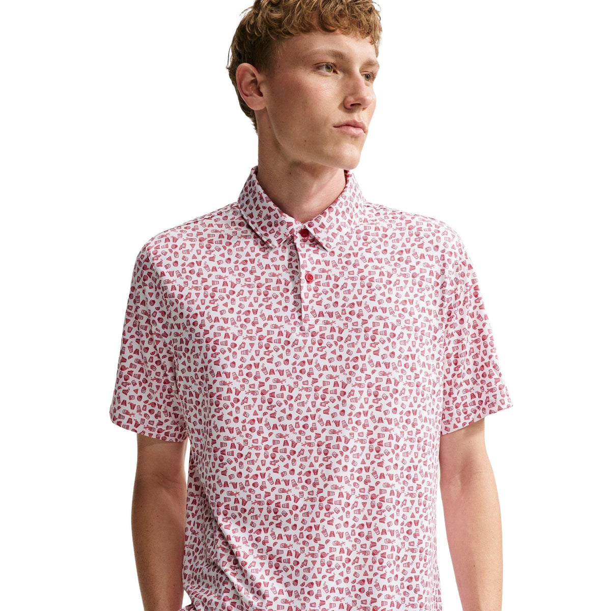 Nike Velocity Men's Dri-FIT Micro-Print Golf Polo - Gym Red / gym Red / black