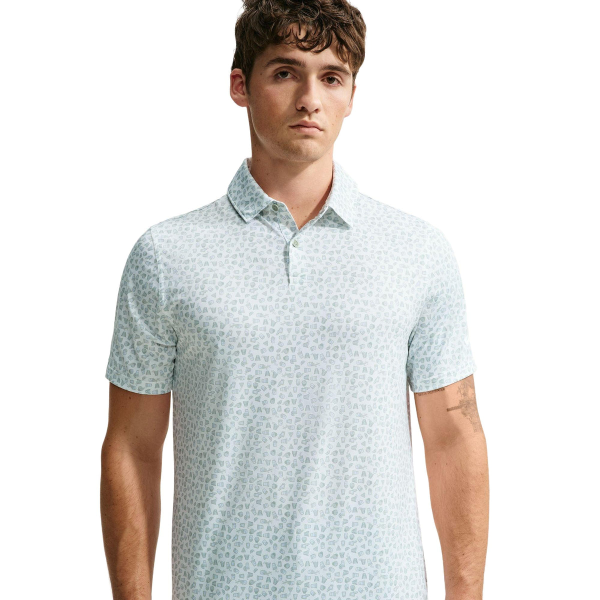 Nike Velocity Men's Dri-FIT Micro-Print Golf Polo - Jade Horizon / White