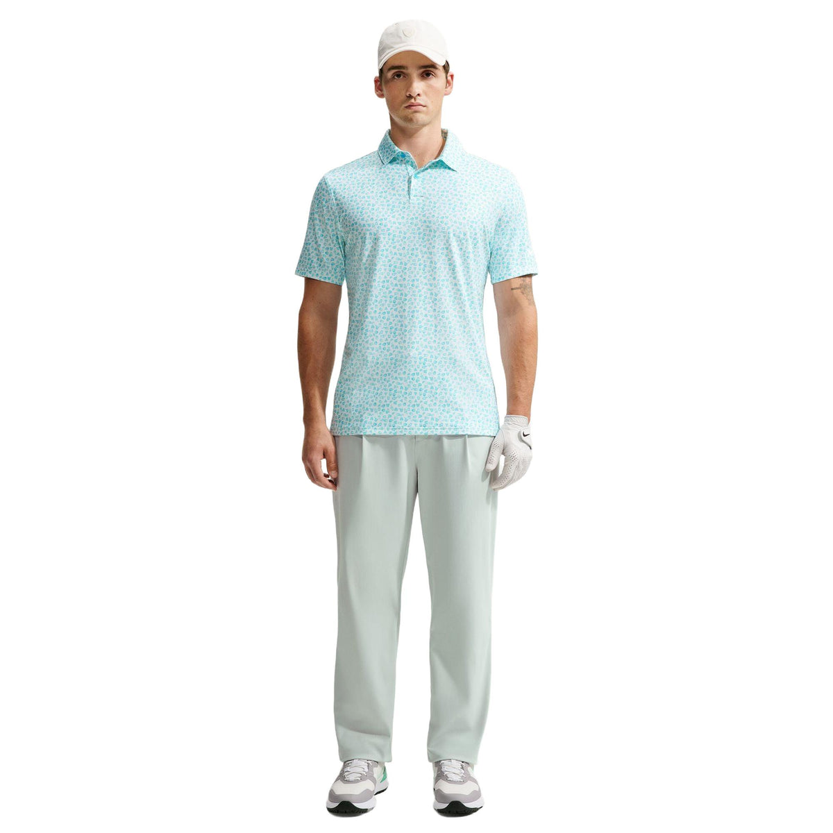 Nike Velocity Men's Dri-FIT Micro-Print Golf Polo - Baltic Blue / White
