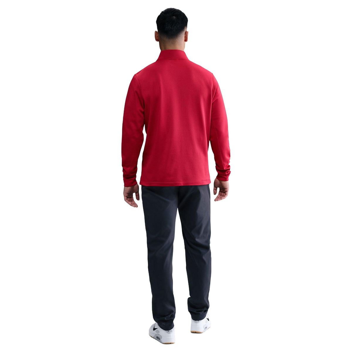 Nike Velocity Men's Therma-FIT 1/2-Zip Golf Top - Gym Red / Black
