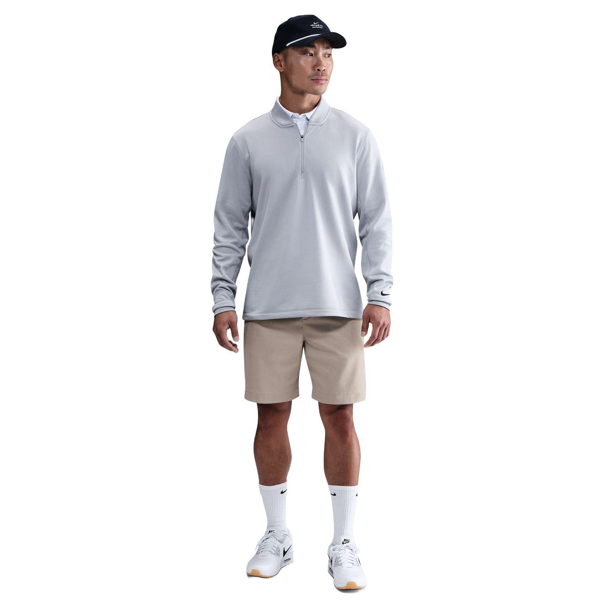 Nike Velocity Men's Therma-FIT 1/2-Zip Golf Top - Wolf Grey / Black