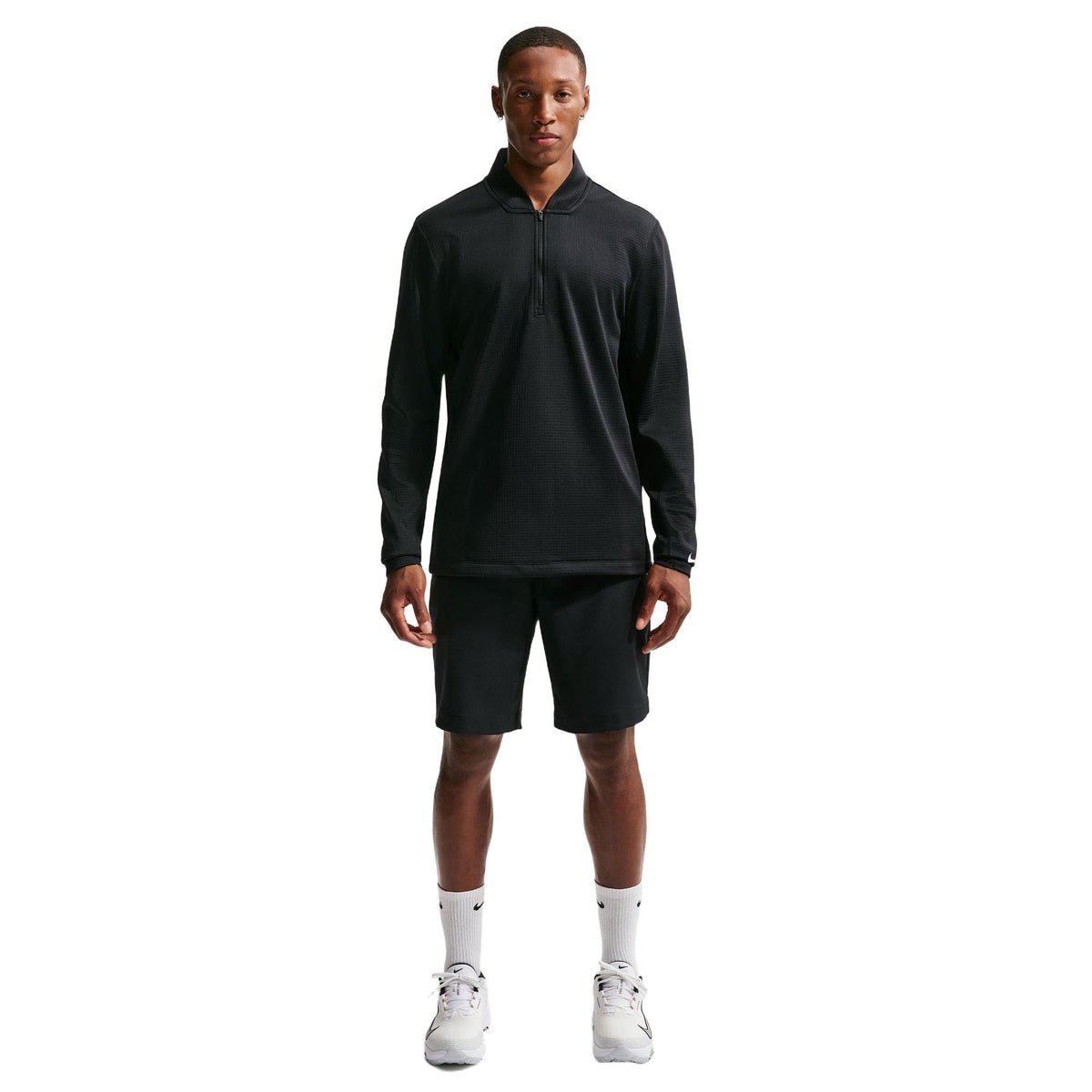 Nike Velocity Men's Therma-FIT 1/2-Zip Golf Top - Black / White