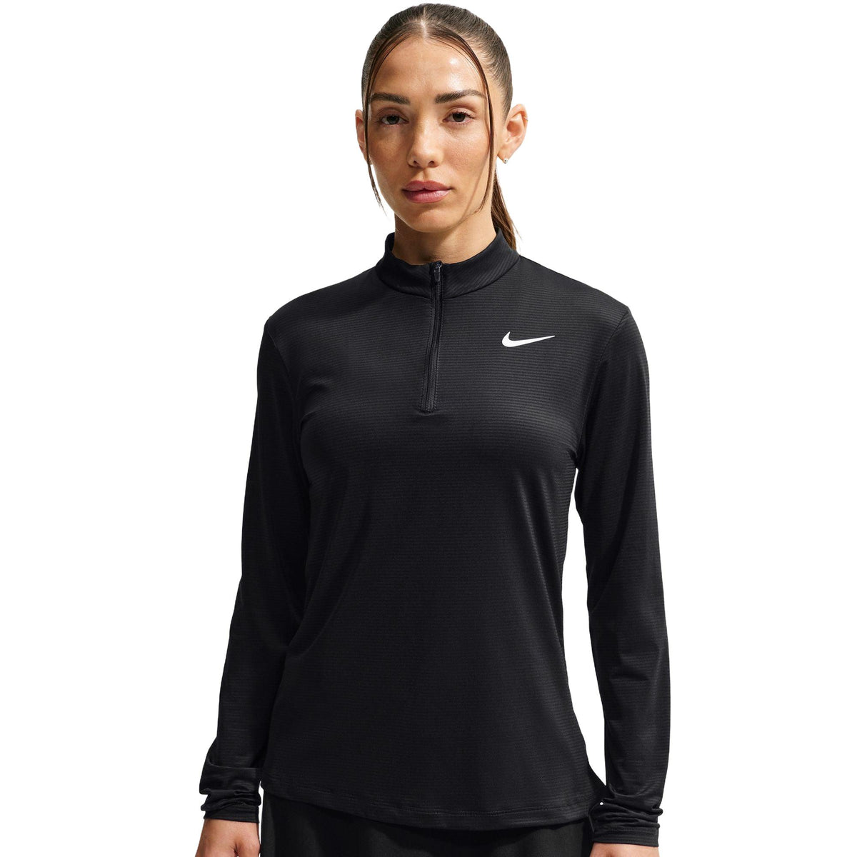 Nike Victory Women's Dri-FIT 1/4-Zip Golf Top - Black / White