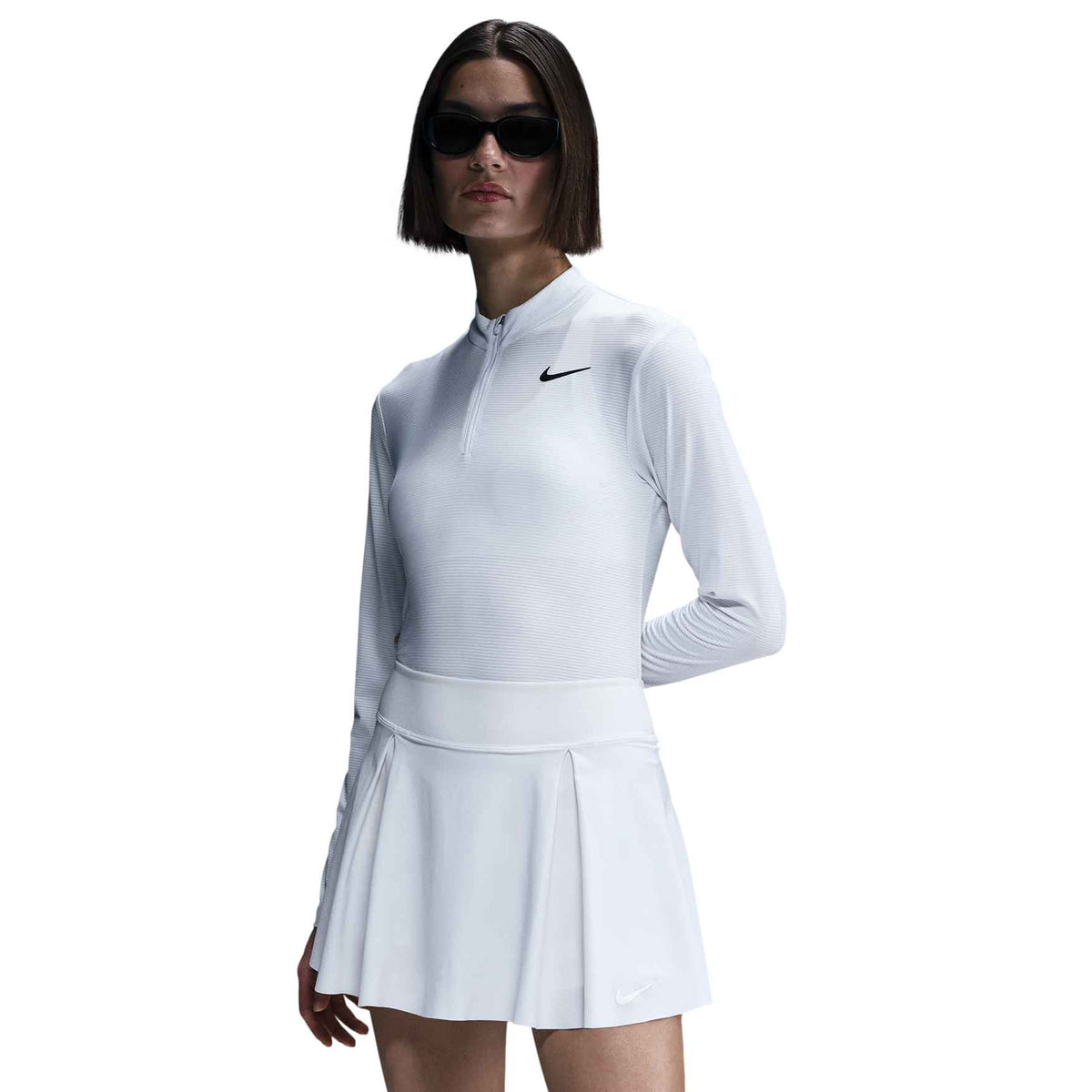 Nike Victory Women's Dri-FIT 1/4-Zip Golf Top - White / Black