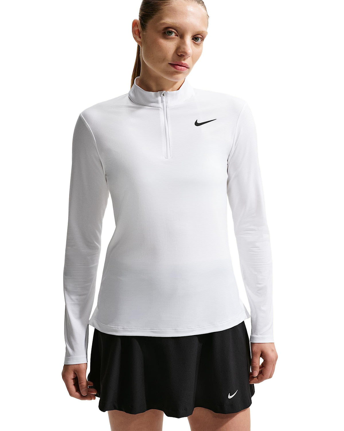 Nike Victory Women's Dri-FIT 1/4-Zip Golf Top - White / Black