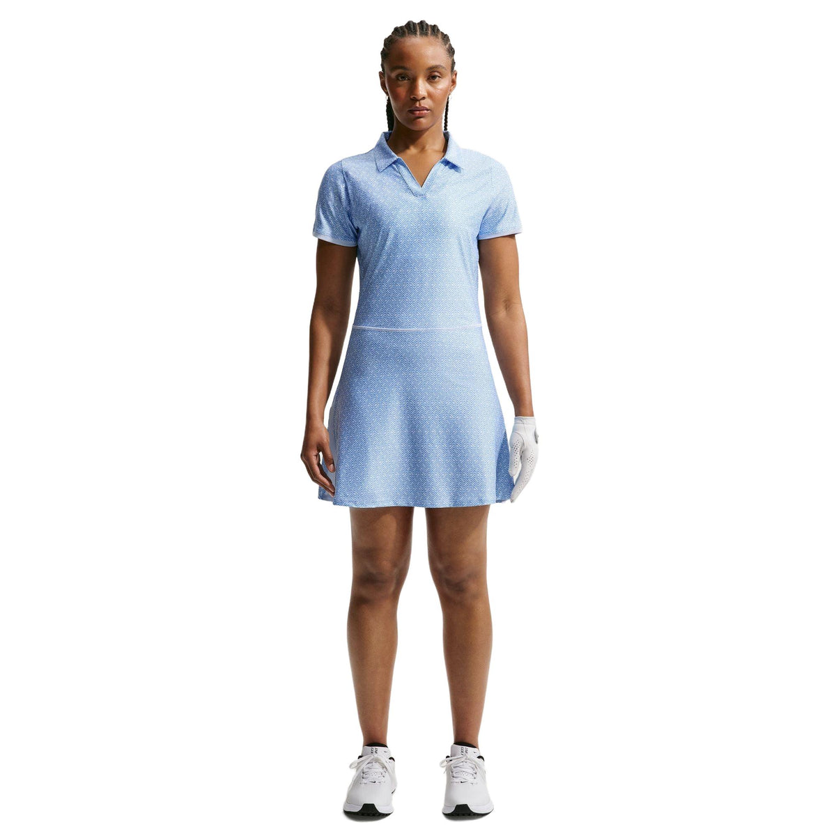 Nike Victory Women's Dri-FIT Printed Golf Polo Dress - Hydrogen Blue / white